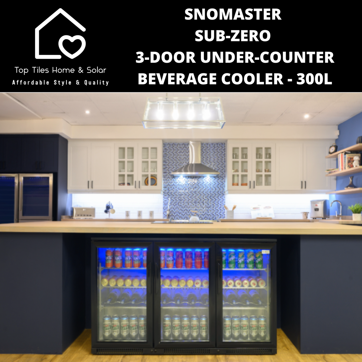 SnoMaster Sub-Zero 3-Door Under-Counter Beverage Cooler 300L – Top Tiles  Home  Solar