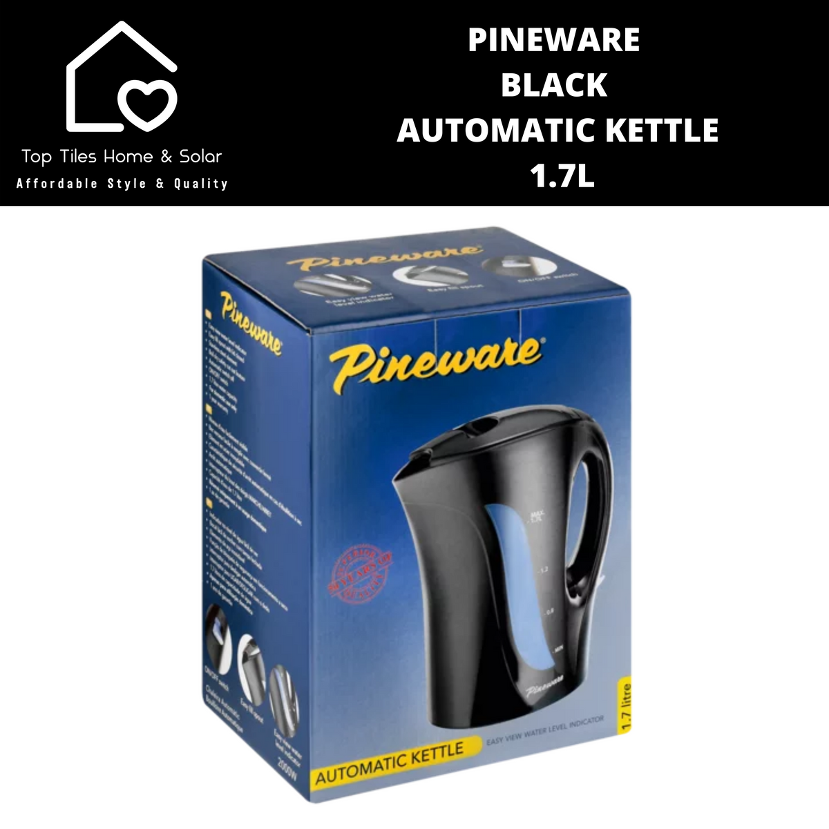 Cordless Electric Kettle, 1 Liter, Black - Model K2071R