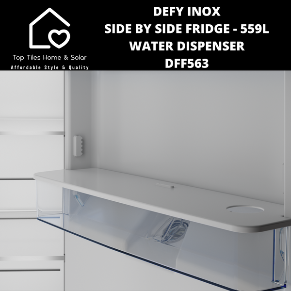 Defy Inox Side by Side Fridge - 559L Water Dispenser DFF563