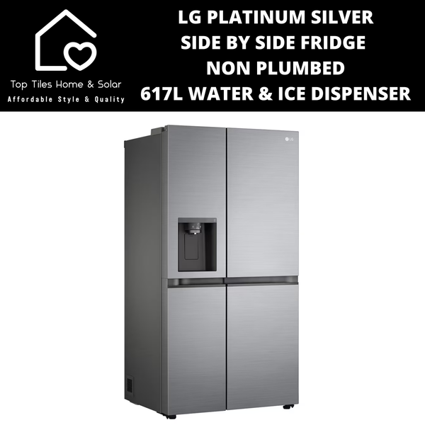 LG Platinum Silver Side by Side Fridge NP - 617L Water & Ice Dispenser