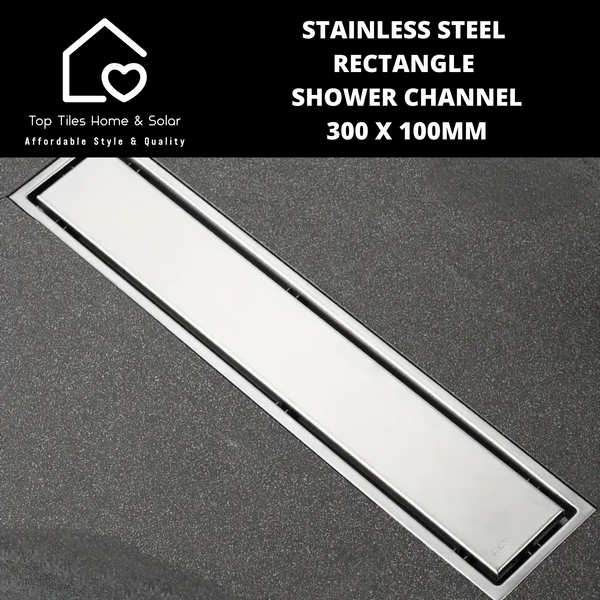 Stainless Steel Rectangle Shower Channel - 300 x 100mm