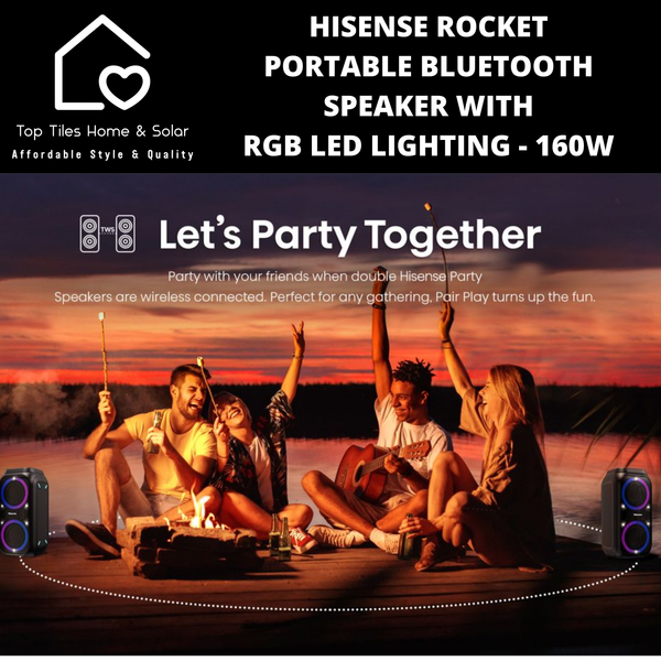 Hisense Rocket Portable Bluetooth Speaker With RGB LED Lighting - 160W