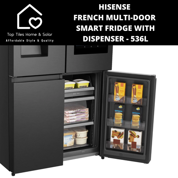 Hisense French Multi-Door Smart Fridge with Dispenser - 536L