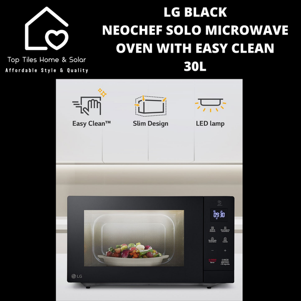 LG Black NeoChef Solo Microwave Oven with Easy Clean - 30L