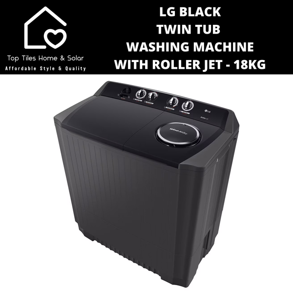 LG Black Twin Tub Washing Machine with Roller Jet - 18kg