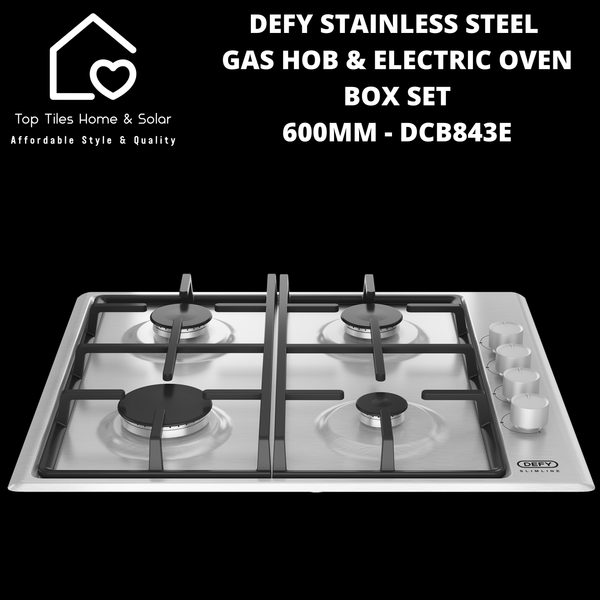 Defy Stainless Steel Gas Hob & Electric Oven Box Set- 600mm DCB843E