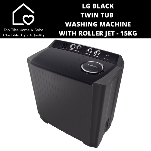 LG Black Twin Tub Washing Machine with Roller Jet - 15kg