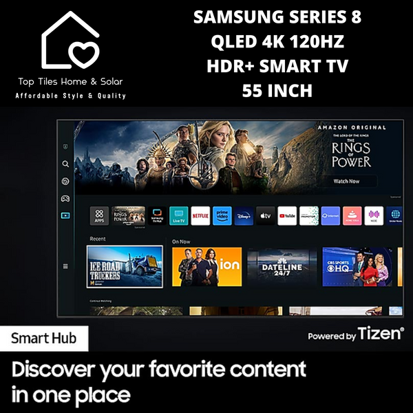 Samsung Series 8 QLED 4k 120Hz HDR+ Smart TV 55 Inch