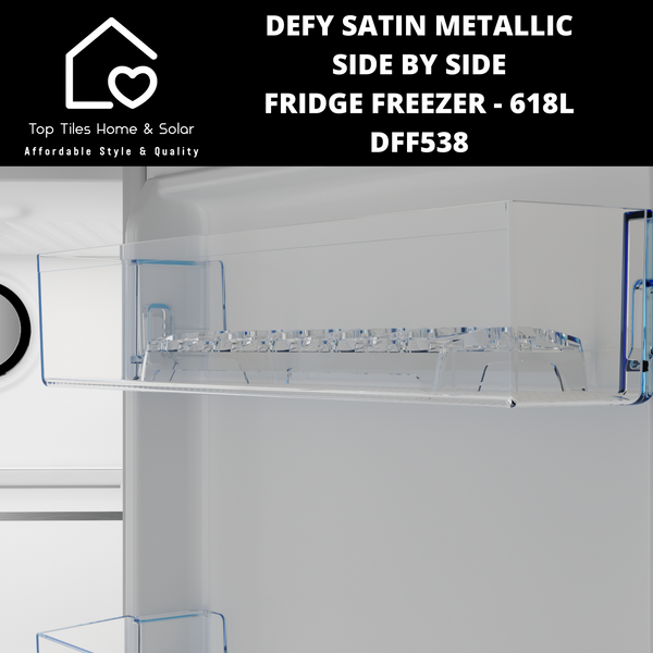 Defy Satin Metallic Side by Side Fridge Freezer - 618L DFF538