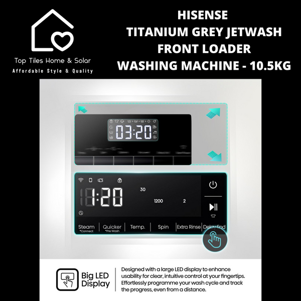 Hisense Titanium Grey JetWash Front Loader Washing Machine - 10.5kg