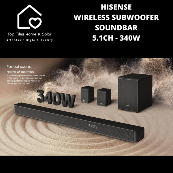 Hisense Wireless Subwoofer Soundbar 5.1Ch - 340W