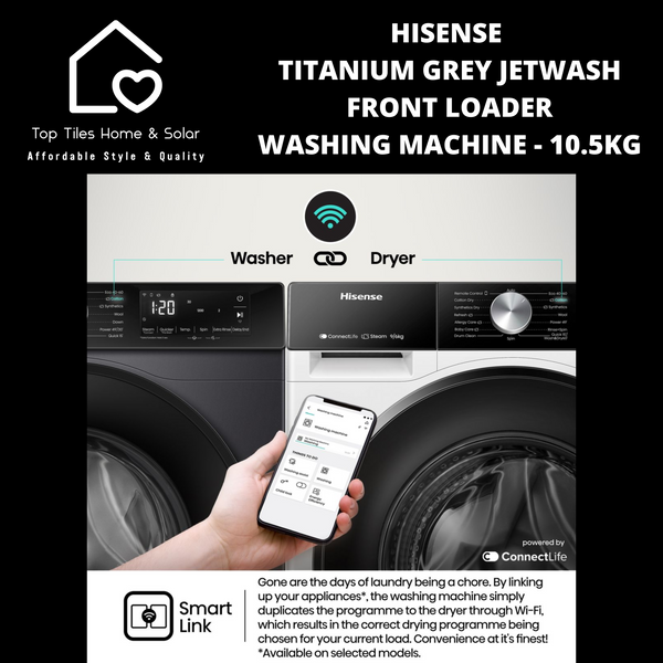 Hisense Titanium Grey JetWash Front Loader Washing Machine - 10.5kg