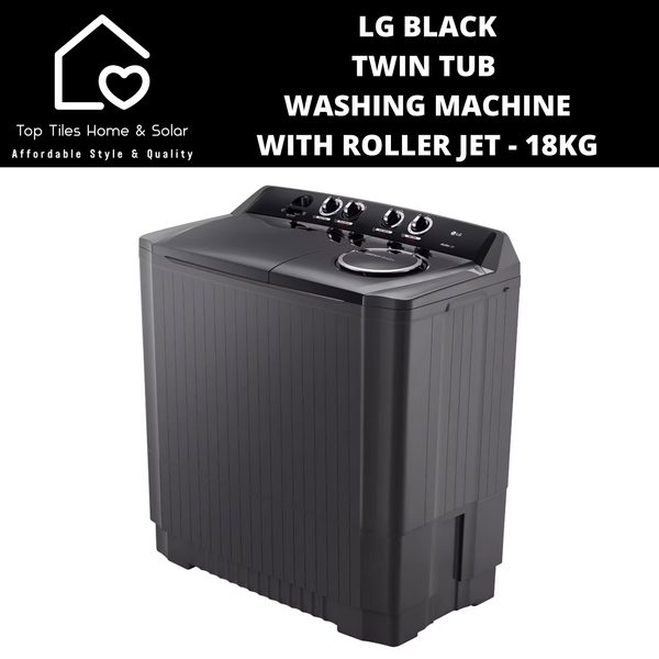 LG Black Twin Tub Washing Machine with Roller Jet - 18kg