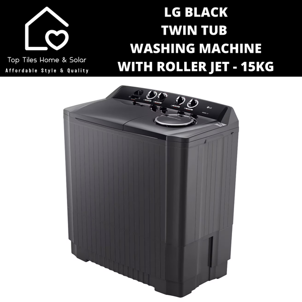 LG Black Twin Tub Washing Machine with Roller Jet - 15kg