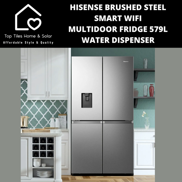 Hisense Brushed Steel Smart MultiDoor Fridge  - 579L Water Dispenser