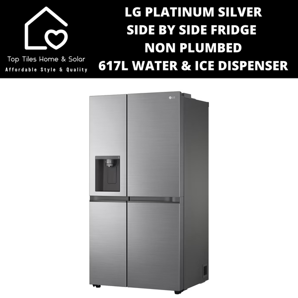 LG Platinum Silver Side by Side Fridge NP - 617L Water & Ice Dispenser