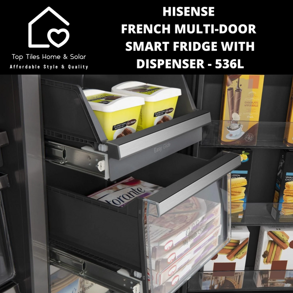 Hisense French Multi-Door Smart Fridge with Dispenser - 536L