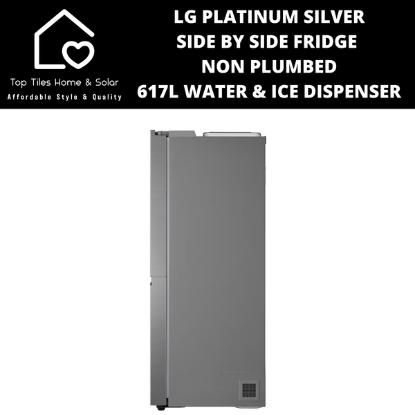 LG Platinum Silver Side by Side Fridge NP - 617L Water & Ice Dispenser