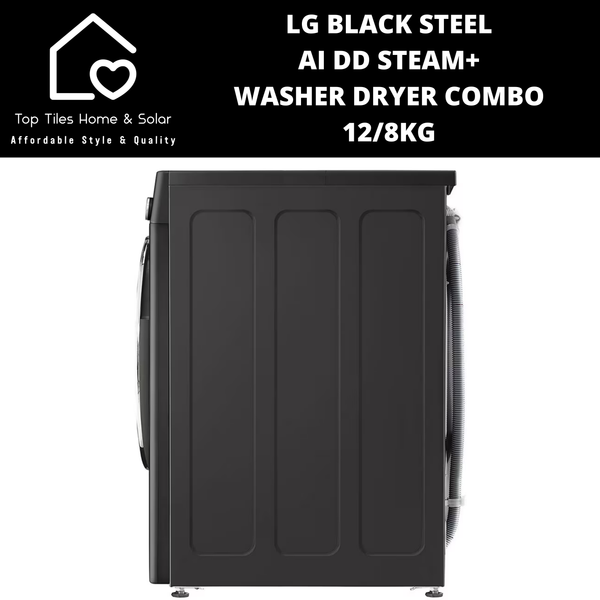 LG Black Steel AI DD Steam+ Washer Dryer Combo - 12/8kg