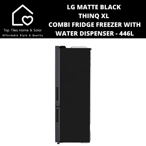 LG Matte Black ThinQ XL Combi Fridge Freezer with Water Dispenser - 446L