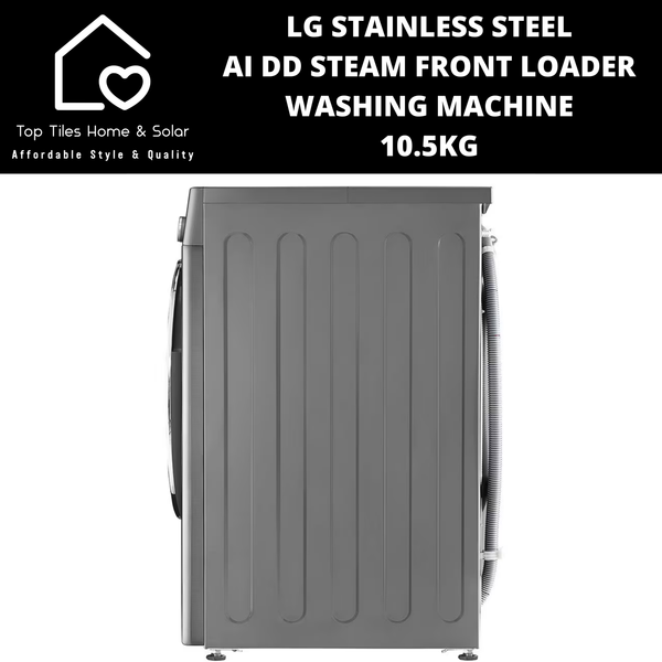 LG Stainless Steel AI DD Steam Front Loader Washing Machine - 10.5kg