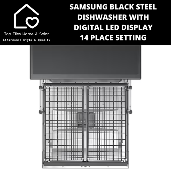 Samsung Black Steel Dishwasher with Digital LED Display - 14 Place Setting