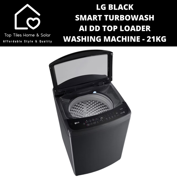 LG Black Smart TurboWash AI DD Top Loader Washing Machine - 21kg