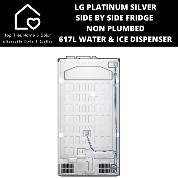 LG Platinum Silver Side by Side Fridge NP - 617L Water & Ice Dispenser