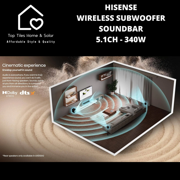 Hisense Wireless Subwoofer Soundbar 5.1Ch - 340W