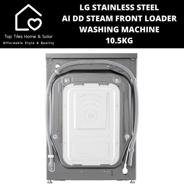 LG Stainless Steel AI DD Steam Front Loader Washing Machine - 10.5kg