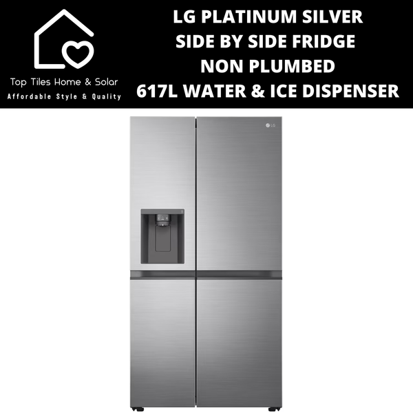 LG Platinum Silver Side by Side Fridge NP - 617L Water & Ice Dispenser