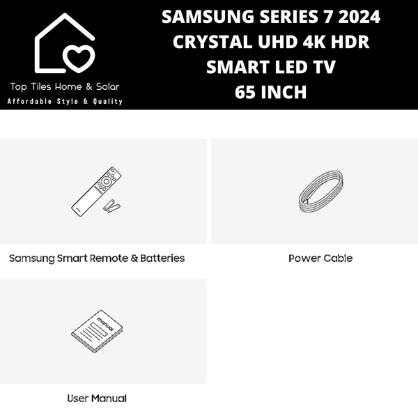 Samsung Series 7 2024 - Crystal UHD 4K HDR Smart LED TV - 65 Inch