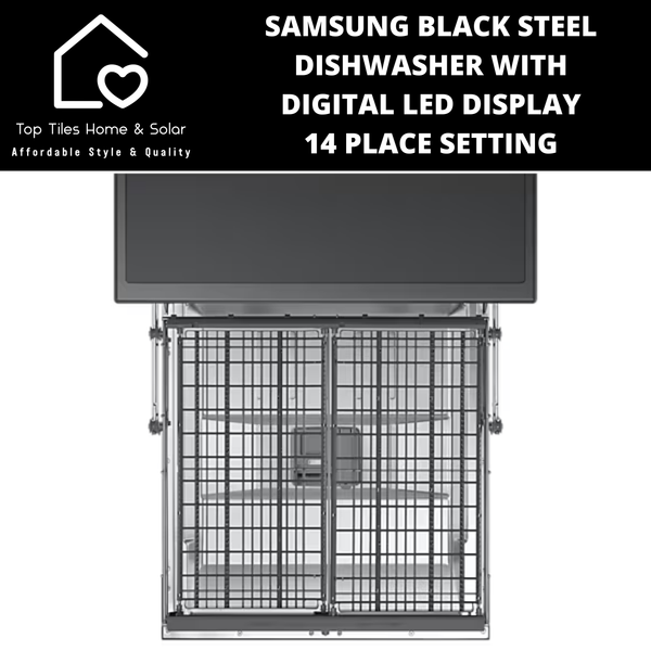 Samsung Black Steel Dishwasher with Digital LED Display - 14 Place Setting