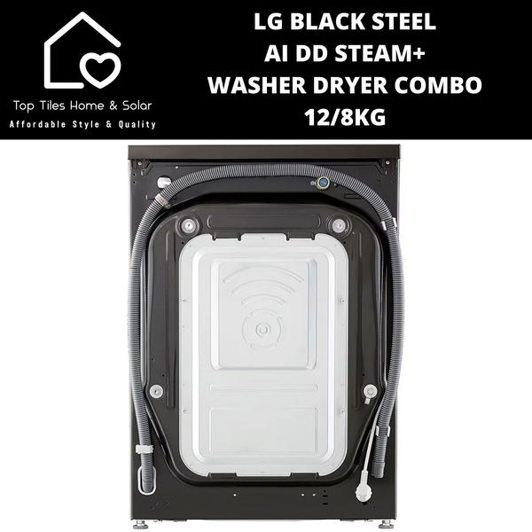 LG Black Steel AI DD Steam+ Washer Dryer Combo - 12/8kg