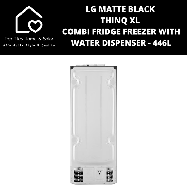 LG Matte Black ThinQ XL Combi Fridge Freezer with Water Dispenser - 446L