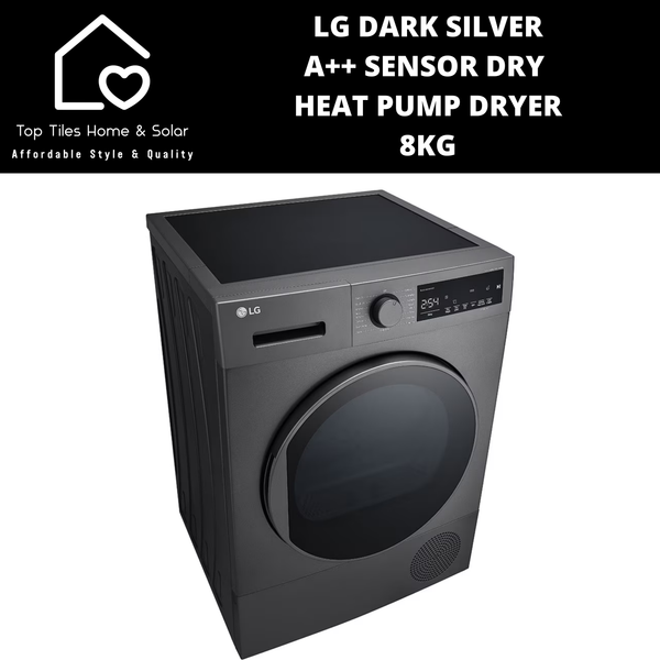 LG Dark Silver A++ Sensor Dry Heat Pump Dryer - 8kg