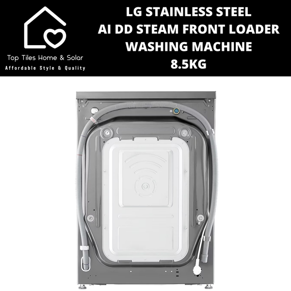 LG Stainless Steel AI DD Steam Front Loader Washing Machine - 8.5kg