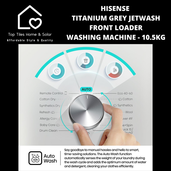 Hisense Titanium Grey JetWash Front Loader Washing Machine - 10.5kg