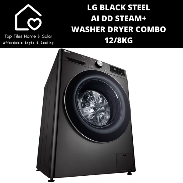 LG Black Steel AI DD Steam+ Washer Dryer Combo - 12/8kg