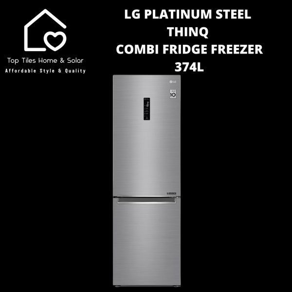 LG Matte Black ThinQ XL Combi Fridge Freezer with Water Dispenser - 446L