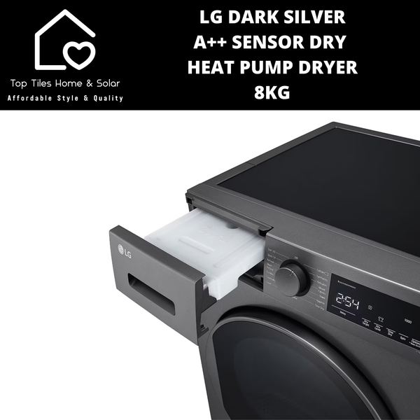 LG Dark Silver A++ Sensor Dry Heat Pump Dryer - 8kg