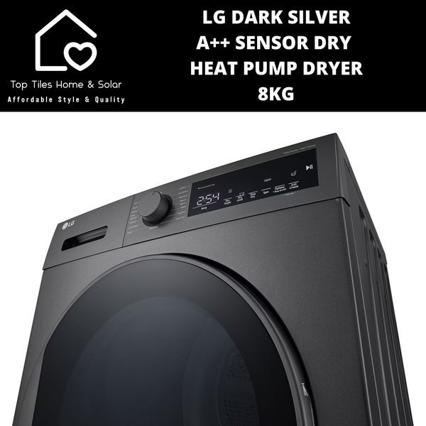 LG Dark Silver A++ Sensor Dry Heat Pump Dryer - 8kg