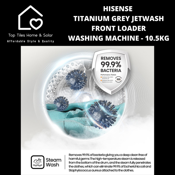 Hisense Titanium Grey JetWash Front Loader Washing Machine - 10.5kg