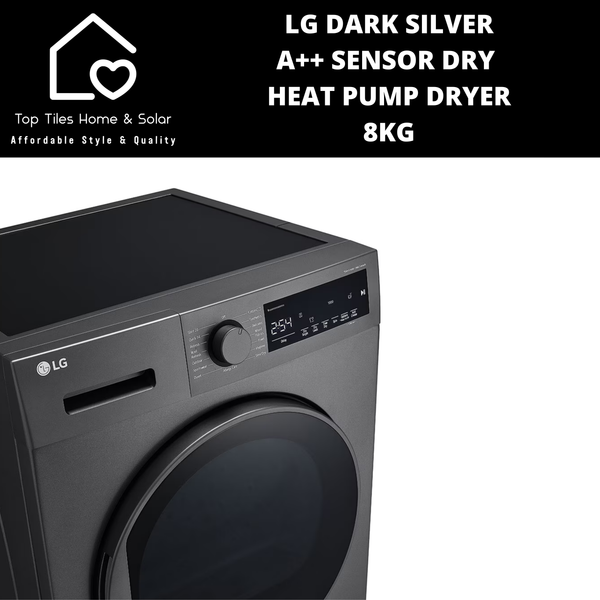 LG Dark Silver A++ Sensor Dry Heat Pump Dryer - 8kg