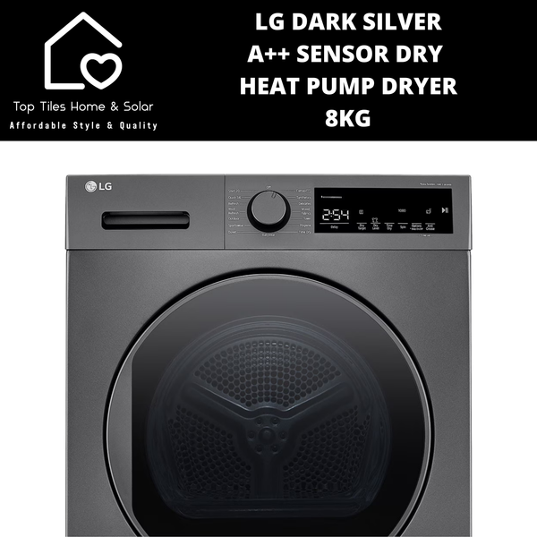 LG Dark Silver A++ Sensor Dry Heat Pump Dryer - 8kg