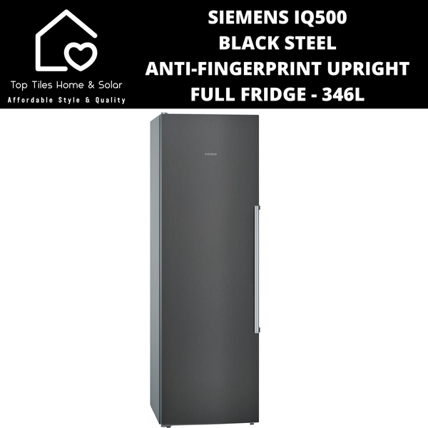 Siemens iQ500 Black Steel Anti-Fingerprint Upright Full Fridge - 346L