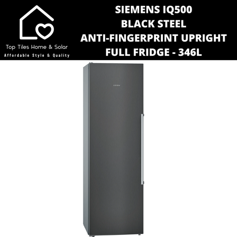 Siemens iQ500 Black Steel Anti-Fingerprint Upright Full Fridge - 346L