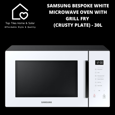 Samsung Bespoke White Microwave Oven with Grill Fry (Crusty Plate) - 30L