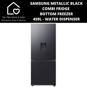 Samsung Metallic Black Combi Fridge Bottom Freezer - 459L Water Dispenser