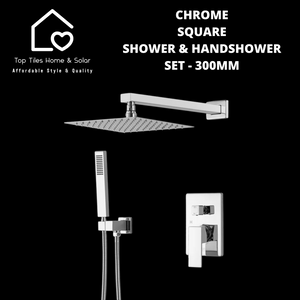 Chrome Square Shower & Handshower Set - 300mm